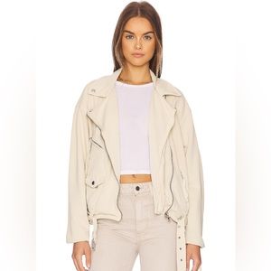 NEW Free People Rebel Rebel Knit Moto Jacket in Vanilla Creme